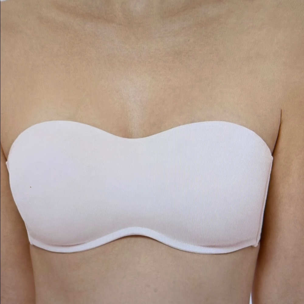 Strapless Cream Bandeau Bra